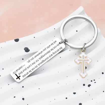 Christian Key Chain Faith Keychain Biblical Jewelry Motivational Gifts For Women Christening Gift