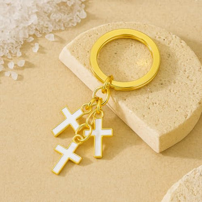 Cross Keychain – Cool Keychains Gifts for Christian, Baptism, Holidays, Keychains for Car Keys - color: Cross8