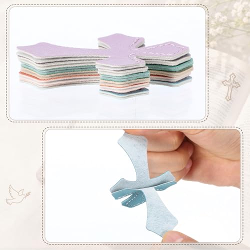 Resurhang 6 Pcs Leather Cross Bookmarks Christian Bookmarks, Pastel - color: Pastel