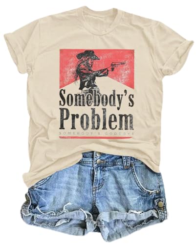 Country Music Concert Shirt Women Retro Rock and Roll Graphic Tee Tops Western Fan Gift Shirts Band Short Sleeve Tops - color: Apricot2, size: X-Large