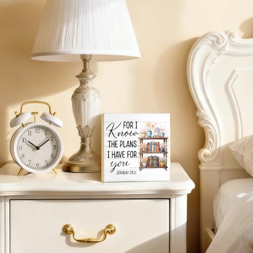 For I Know The Plans I Have for You Wood Block Plaque Box Sign - color: white019