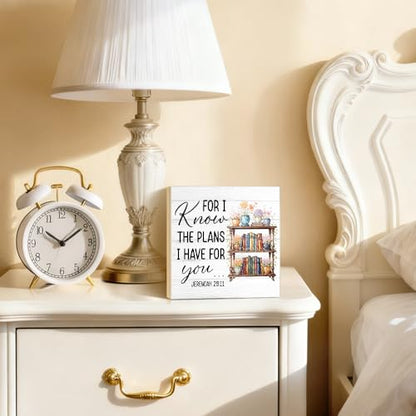 For I Know The Plans I Have for You Wood Block Plaque Box Sign - color: white019