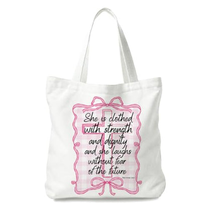 Christian Canvas Tote Bag, Bible Verse Reusable Shopping Bag - color: Bible-2