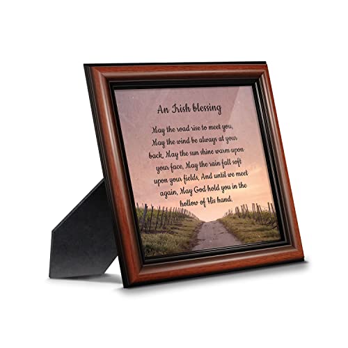 Irish Blessing Wall Decor, May the Road Rise Up to Meet You, Celtic Decor Home Blessing Sign, Irish Gifts for Women. Irish Wall Decor, House Warming Presents for New Home 8643W - color: Walnut