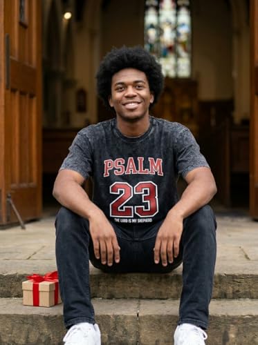 Graphic Tees Summer Women Men Cotton Novelty Oversized Crew Neck Psalm of Bible Christian - color: Black, size: Large