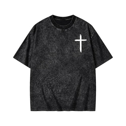 Christian Jesus Shirts for Women Men Faith Religious Oversized Graphic Tees Acid Washed Cotton Cross Bible Verse T-Shirt - size: XX-Large