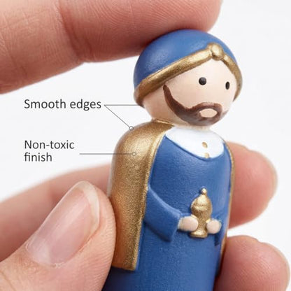 AOMOONOA Small Nativity Set for Kids, 12Pcs Cute Resin Nativity Figurines - color: Mixed Color