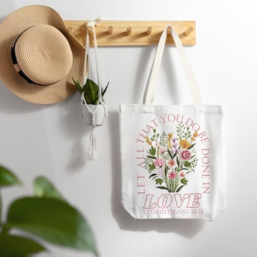 FBB Christian What's the Best that Could Happen Inspirational Tote Bag - color: Corinthians 16:14