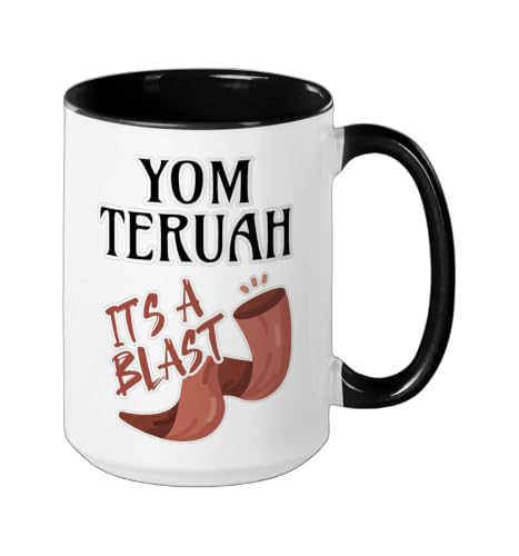 Yom Teruah It's a Bang Ceramic Mug, Black/White, 15oz - color: Black/White, size: 15 Ounces