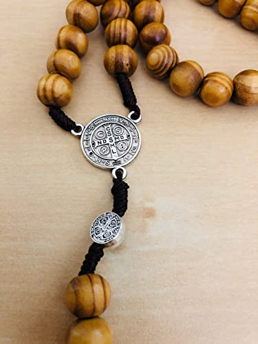 Handmade Olive Wood Catholic Rosary, Prayer Beads From Bethlehem Olive Wood Christian Prayer Beads Saint Benedict Rosary Christian Gift