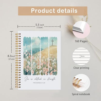 MOFUYU Christian Notebook for Women,Bible Journal,Christian Gifts - color: Jesus is the light-flower