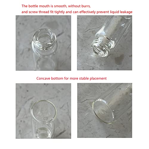 12PCS 4ml Clear Glass Small Vials with Screw Caps & Plastic Stoppers - size: 4ml