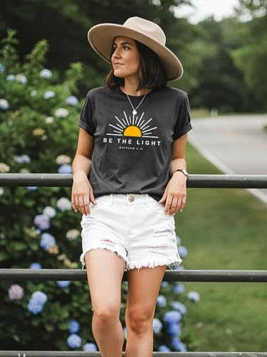 Christian Shirt for Women God is Good Graphic Tee Bible Verse - color: Darkgrey-light, size: Medium