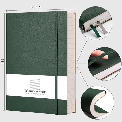 AHGXG College Ruled Notebook, 320 Pages, Large Journal A4 (8.5''×11') - color: Green, size: A4