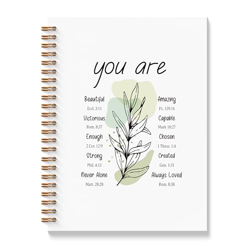Motivational Christian Notebook - Bible Verse Journal, Christian Gifts Journals, Inspirational Christian Spiral Notebook, Inspirational Christian Gifts, Gifts for Employees, 5.5x8.3 Inches - color: U Are