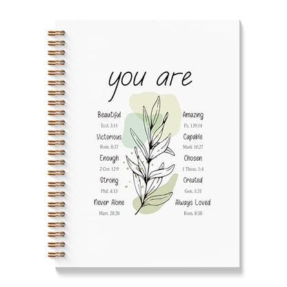 Motivational Christian Notebook - Bible Verse Journal, Christian Gifts Journals, Inspirational Christian Spiral Notebook, Inspirational Christian Gifts, Gifts for Employees, 5.5x8.3 Inches - color: U Are