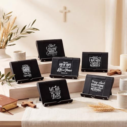 Novabright 24 Pcs Christian Bible Verse Bamboo Phone Stand, Foldable Style - style: Foldable Size