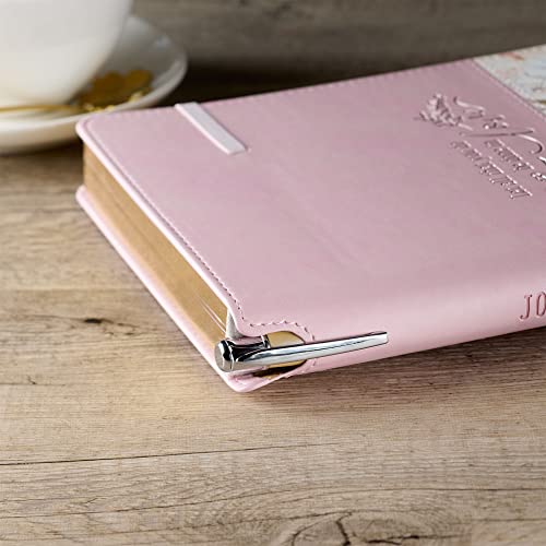 Christian Art Gifts Classic Journal w/Pen Holder & Elastic Closure, Done in Love - 1 Corinthians 16:14 Bible Verse, Inspirational Scripture Notebook ... Marker, 336 Lined Pages, Floral Dusty Lilac