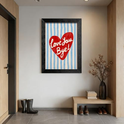 Love You Bye Canvas Wall Art Heart Poster 16x20in Black Framed Flat - color: style 07, size: 16"L x 20"W