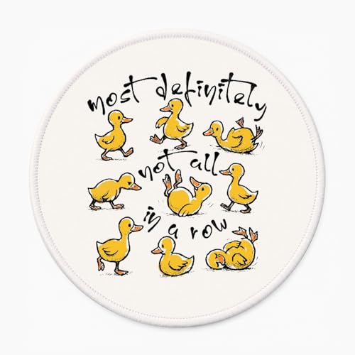 Funny Duck Small Round Kawaii Mouse Pad for Desk, Mouse Pad Cute, Duck Gifts for Duck Lovers Desk Accessories, Office Gifts for Coworkers, Girly Office Decor 8.7x8.7 Inch - color: Duck Chaos