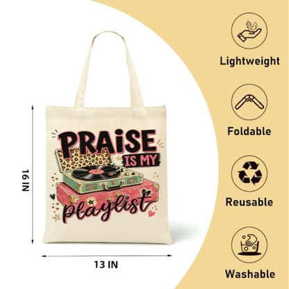 Faith Canvas Tote Bag, Christian Gifts for Women Mama Sister Inspirational Bible Verse Birthday Christmas - color: Christian 873