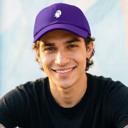 DALIX Ghost Embroidered Mens Womens Cotton Dad Hat Baseball Cap Adjustable - color: Purple