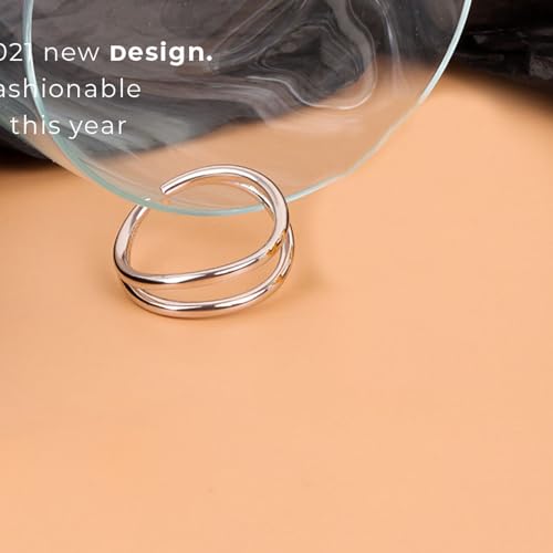 Handmade Rings 925 Sterling Silver Band Ring Adjustable Open Knuckle Rings Thumb Ring Statement Rings for Women Minimalist Jewelry - color: Pattern 6