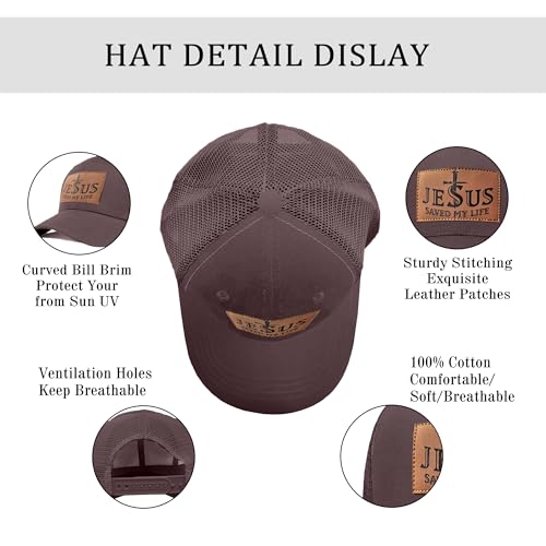 Christian Hats for Men & WomenJesus Cross HatChristianReligious GiftsforVarious Festivals&BirthdaysFaith Baseball/Trucker Cap - color: Brown