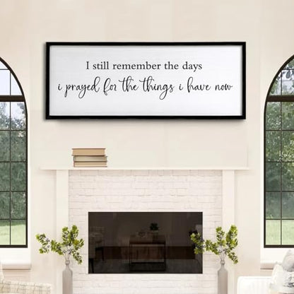 Foutcheou I Still Remember the Days I Prayed Sign Wall Art 40"×15" Black - color: I Still Remember the Days I Prayed Black, size: 40"L x 15"W