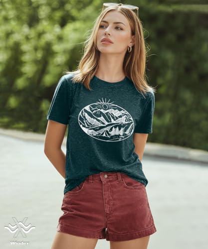 Hiking Mountain T-Shirt for Women Summer Casual Sleeveless Workout Tank Top - color: B Green, size: Medium