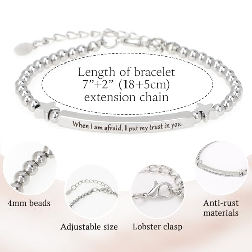 kilofly Set of 3/6 Bible Verse Bracelet Christian Unique Religious Gift for Women - style: Love Set3
