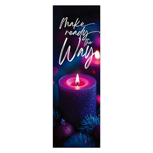 Christian Brands Advent Banner – “Sparkle Candle” Church Banner, 2' x 6' - color: Sparkle Candle