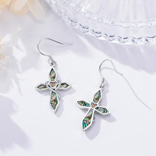 Mountain Mustard Seed Earrings for Women 925 Sterling Silver Lotus/Cross Dangle Drop Earring Christian Jewelry Outdoor Birthday Graduation Gifts - style: Mustard Seed