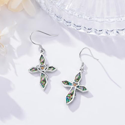 Mountain Mustard Seed Earrings for Women 925 Sterling Silver Lotus/Cross Dangle Drop Earring Christian Jewelry Outdoor Birthday Graduation Gifts - style: Mustard Seed