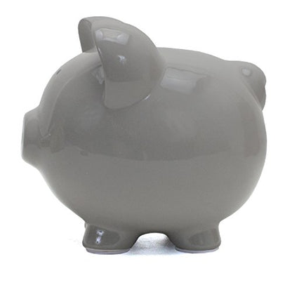 Child to Cherish Ceramic Piggy Bank, Gray - color: Gray