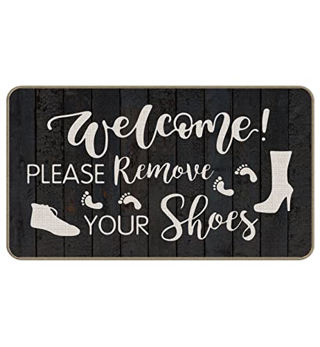 Welcome Please Remove You Shoes Decorative Indoor Outdoor Doormat, New House Front Door Mat 17 x 30 Inch Welcome Mat - for Home Entrance, Outside Entry, Yard, Floor, Patio - color: 21 Doormat