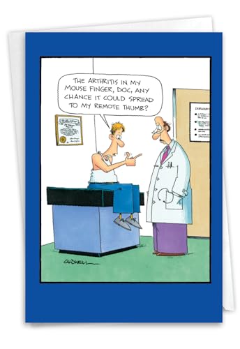 NobleWorks 1 Card Funny Get Well Computer Mouse Finger Joke C0148GWG - style: Mouse Finger