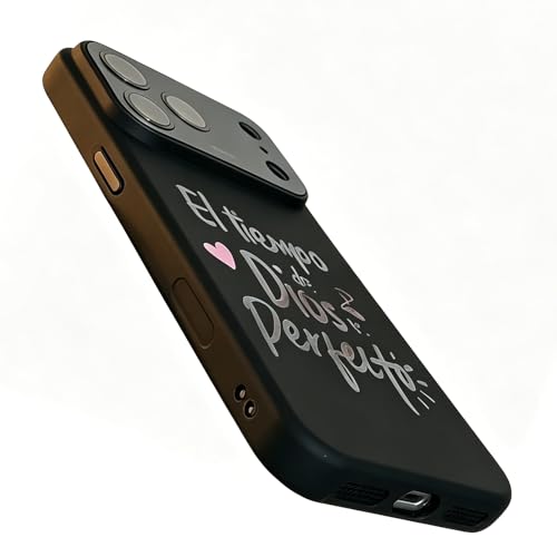 for iPhone 17 Pro Case God's Timing is Perfect Spanish Bible Verse Phone Case, Full Camera Lens Protection, Shockproof Drop Resistant Durable Cover (Black, iPhone 17 Pro) - color: black, size: iPhone 17 Pro