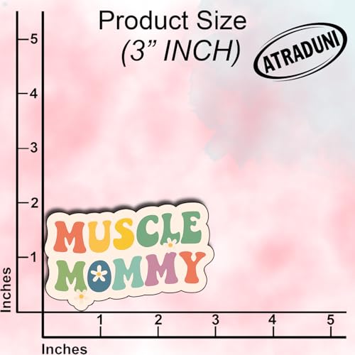 (3Pcs) Muscle Mommy Stickers Funny Gym Motivation Fitness Quote Bodybuilding Empowerment Gifts Waterproof Vinyl Decals for Water Bottle Laptop Car Phone Size 2.2" x 3" - color: Muscle Mommy