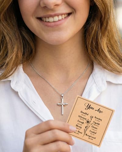UPROMI You Are Always Loved - Infinity Cross Necklace for Girls & Women