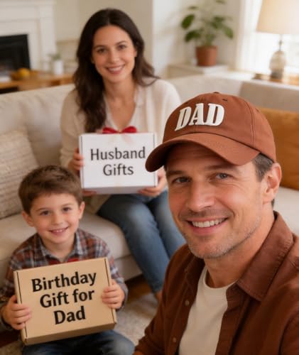 Dad Hats for Men, 3D Embroidered Dad Baseball Cap - color: Brown