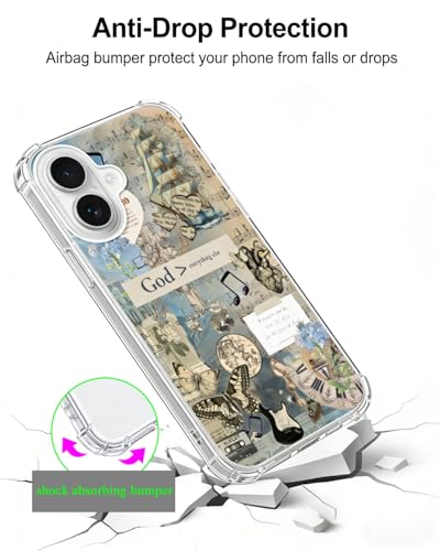 Blue Christian Phone Case Compatible with iPhone 17, God Bible Quotes Aesthetic Phone Cover for iPhone 17 - color: Blue Christian