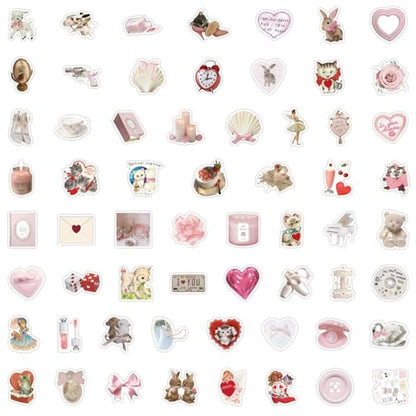 120Pcs Coquette Stickers for Girls.Waterproof Cartoon Cute Decals for Water Bottles Laptop Notebook Phone Guitar Scrapbook.Aesthetic Stickers Gifts for Women Teens Adults. - color: 120 - Coquette Aesthetics