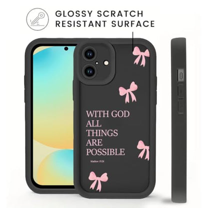 Psalm 46:5 Bible Verse Jesus Christian Bow Phone Case for iPhone 17e/iPhone 16e Case Shockproof Soft Protective for Women Men Cover Funda for iPhone 17e/iPhone 16e 6.1 Inch - color: Bow