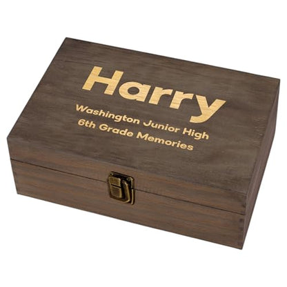 Personalized School Years Memory Box, Engraved Keepsake Chest for Kids - style: 18. Kids School Memory Box