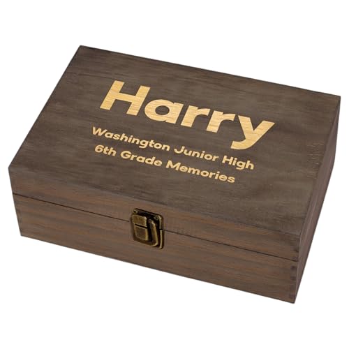 Personalized School Years Memory Box, Engraved Keepsake Chest for Kids - style: 18. Kids School Memory Box
