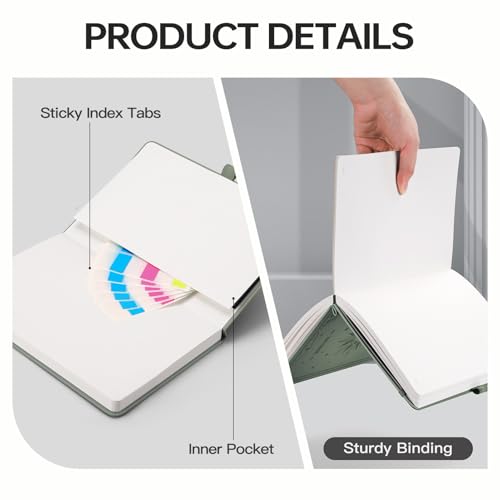 EMSHOI Graph Grid Journal Notebook, 192 Pages, A5 Size (5.7'' x 8.3'') - color: Light Green, style: Grid