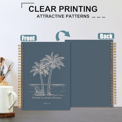 Tropical Beach Christian Spiral Notebook 5.5x8.3 - color: White Tropical Beach Christian