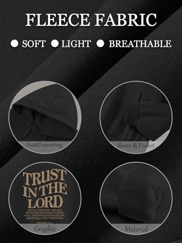 Tuislay Trust In The Lord Hoodie Christian Sweatshirts Women - color: Black, size: XX-Large