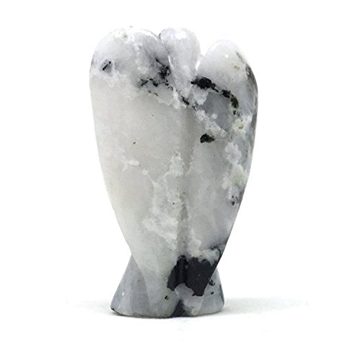 Nelson Creations 2 Inch White Rainbow Moonstone Guardian Angel Figurine - color: White Rainbow Moonstone
